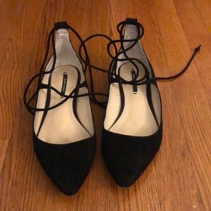 Zara tie up flats